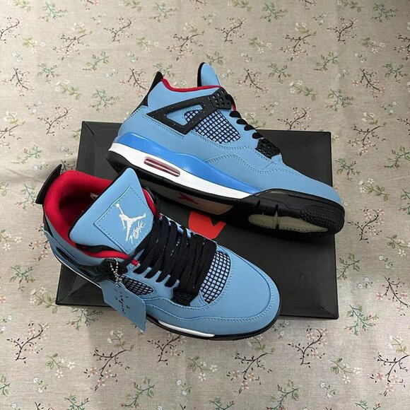 Air Jordan 4 Travis Scott Blue Sneakers - Picture 1 of 6